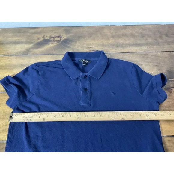 RALPH LAUREN Black Label Polo Short Sleeve Navy Shirt Size Large - Picture 6 of 8